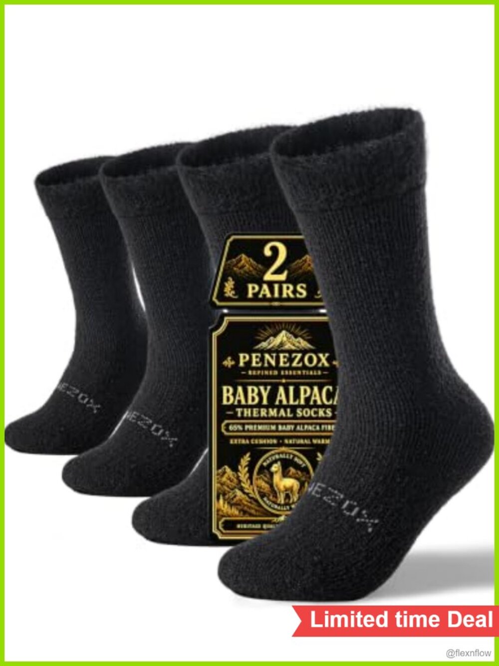 Alpaca Wool Blend Thermal Crew Socks Extra Warm Plush Cushioned